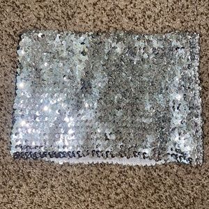 Silver Metallic Sparkle Tube Top